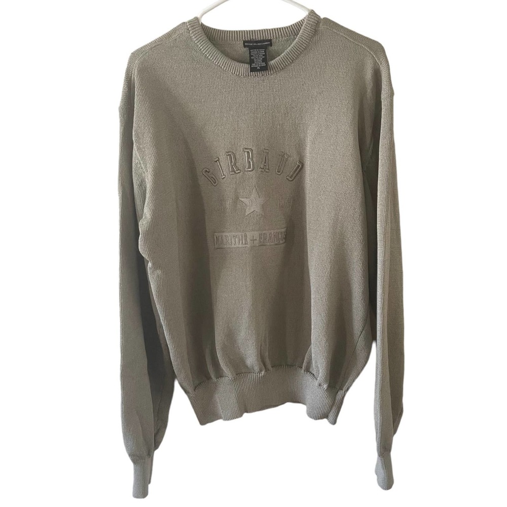Marithe Francois Girbaud | Crewneck Raglan Sleeve Sweater in Light Army Green XL
